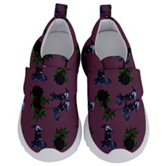 Gothic Girl Rose Mauve Pattern Kids  Velcro No Lace Shoes by snowwhitegirl