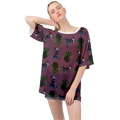 Gothic Girl Rose Mauve Pattern Oversized Chiffon Top by snowwhitegirl