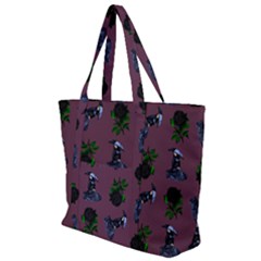 Gothic Girl Rose Mauve Pattern Zip Up Canvas Bag