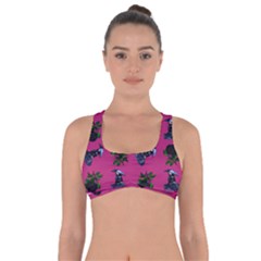 Gothic Girl Rose Pink Pattern Got No Strings Sports Bra by snowwhitegirl