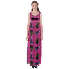 Gothic Girl Rose Pink Pattern Empire Waist Maxi Dress by snowwhitegirl