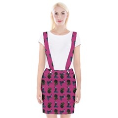 Gothic Girl Rose Pink Pattern Braces Suspender Skirt by snowwhitegirl