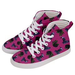 Gothic Girl Rose Pink Pattern Men s Hi-top Skate Sneakers by snowwhitegirl