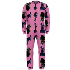 Gothic Girl Rose Light Pink Pattern Onepiece Jumpsuit (men) 