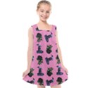 Gothic Girl Rose Light Pink Pattern Kids  Cross Back Dress View1