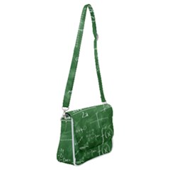 Mathematics Green Shoulder Bag With Back Zipper