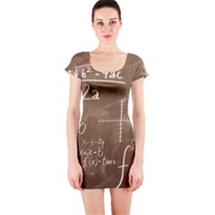 Mathematics Brown Short Sleeve Bodycon Dress by snowwhitegirl