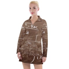 Mathematics Brown Women s Long Sleeve Casual Dress by snowwhitegirl