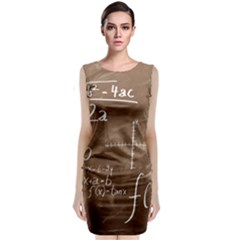 Mathematics Brown Sleeveless Velvet Midi Dress