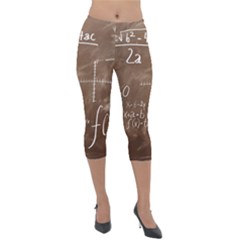 Mathematics Brown Lightweight Velour Capri Leggings  by snowwhitegirl