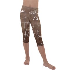 Mathematics Brown Kids  Lightweight Velour Capri Leggings  by snowwhitegirl