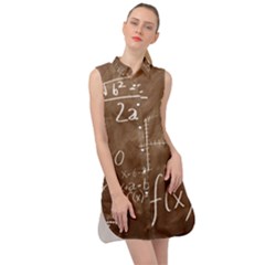 Mathematics Brown Sleeveless Shirt Dress by snowwhitegirl