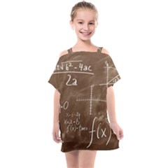 Mathematics Brown Kids  One Piece Chiffon Dress