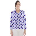 Retro Blue Cherries Women s Windbreaker View1