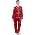 Peeled Banana On Red Satin Long Sleeve Pyjamas Set View1