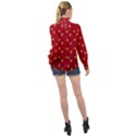 Peeled Banana On Red High Neck Long Sleeve Chiffon Top View2