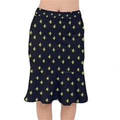 Peeled Banana On Black Short Mermaid Skirt by snowwhitegirl