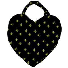 Peeled Banana On Black Giant Heart Shaped Tote by snowwhitegirl