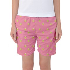 Peeled Banana On Pink Women s Basketball Shorts by snowwhitegirl