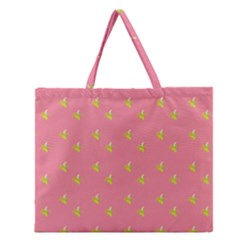 Peeled Banana On Pink Zipper Large Tote Bag by snowwhitegirl