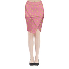 Peeled Banana On Pink Midi Wrap Pencil Skirt by snowwhitegirl