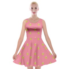 Peeled Banana On Pink Velvet Skater Dress by snowwhitegirl