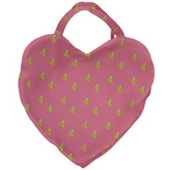 Peeled Banana On Pink Giant Heart Shaped Tote by snowwhitegirl