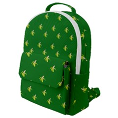 Peeled Banana On Green Flap Pocket Backpack (small) by snowwhitegirl