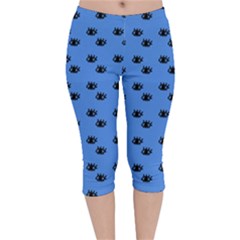 Blue Eyes Velvet Capri Leggings 