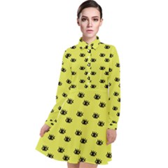 Yellow Eyes Long Sleeve Chiffon Shirt Dress by snowwhitegirl