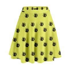 Yellow Eyes High Waist Skirt by snowwhitegirl