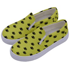 Yellow Eyes Kids  Canvas Slip Ons by snowwhitegirl