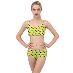 Yellow Eyes Layered Top Bikini Set by snowwhitegirl