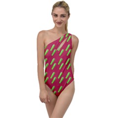 Ice Freeze Pink Pattern To One Side Swimsuit by snowwhitegirl