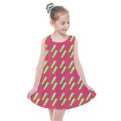 Ice Freeze Pink Pattern Kids  Summer Dress by snowwhitegirl