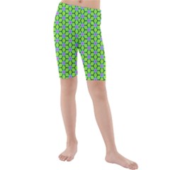 Pattern Green Kids  Mid Length Swim Shorts by Mariart