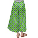 Pattern Green Satin Palazzo Pants View2