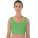 Pattern Green Velvet Crop Top View1