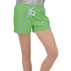 Pattern Green Women s Velour Lounge Shorts