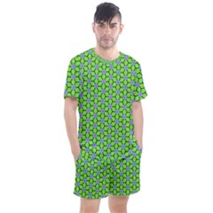 Pattern Green Men s Mesh Tee And Shorts Set