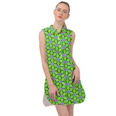 Pattern Green Sleeveless Shirt Dress by Mariart