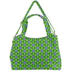 Pattern Green Double Compartment Shoulder Bag