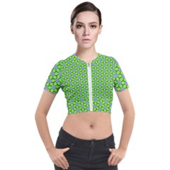 Pattern Green Short Sleeve Cropped Jacket by Mariart