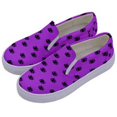 Purple Eyes Kids  Canvas Slip Ons by snowwhitegirl