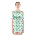 Green Parrot Pattern Shoulder Cutout One Piece Dress View1