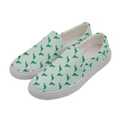 Green Parrot Pattern Women s Canvas Slip Ons by snowwhitegirl