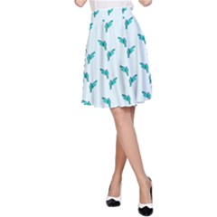 Blue Parrot Pattern A-line Skirt by snowwhitegirl