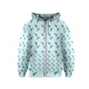 Blue Parrot Pattern Kids  Zipper Hoodie View1