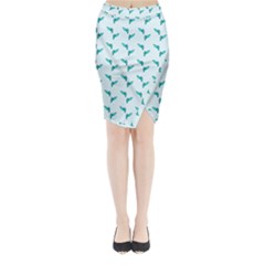 Blue Parrot Pattern Midi Wrap Pencil Skirt by snowwhitegirl