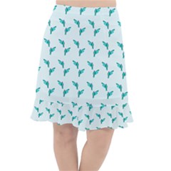 Blue Parrot Pattern Fishtail Chiffon Skirt by snowwhitegirl